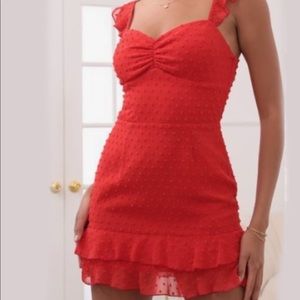 Red mini dress